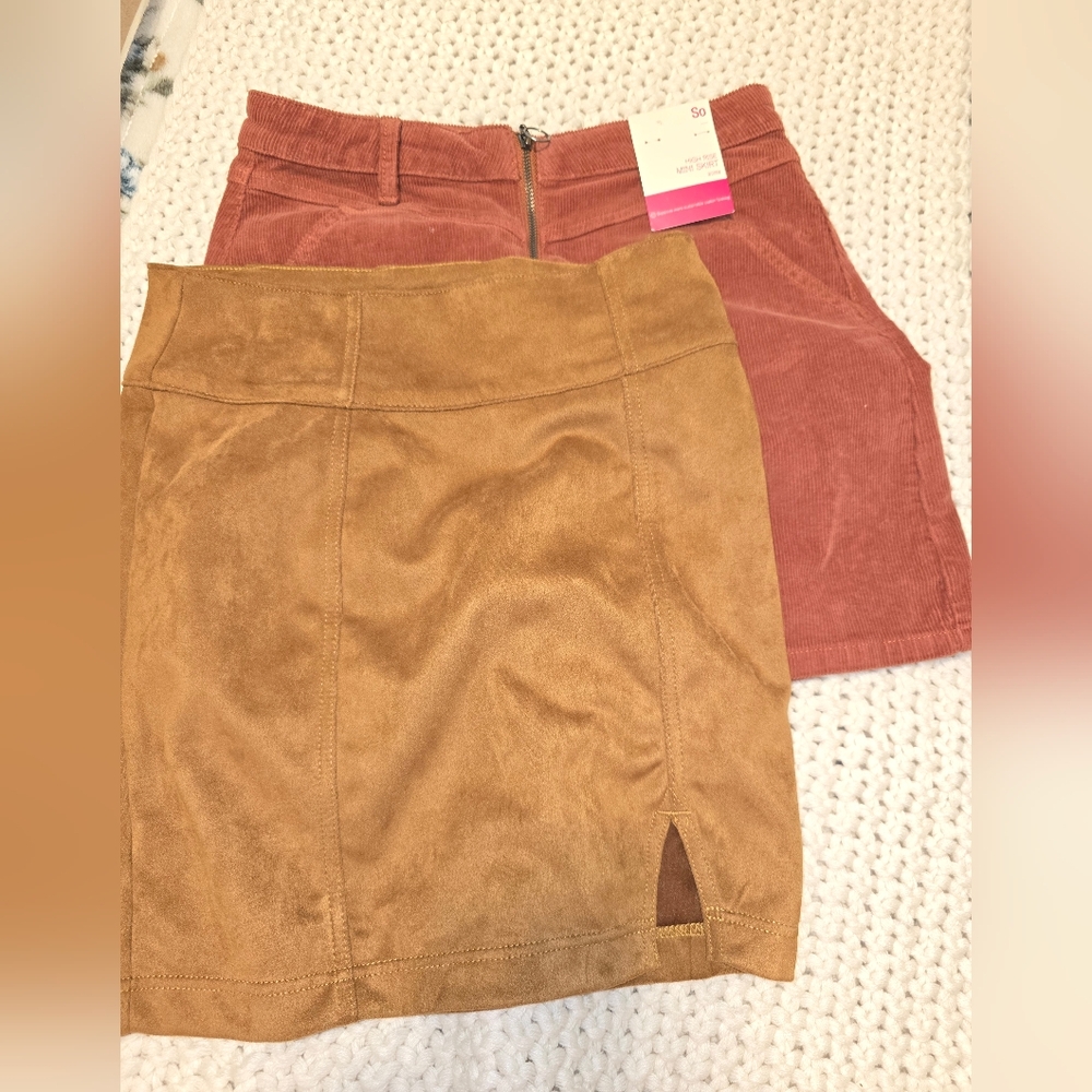 SO Brand Stylish Tan and Rust Skirt Set